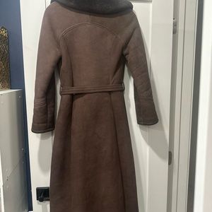 Custom made suede trench coat lined with fur